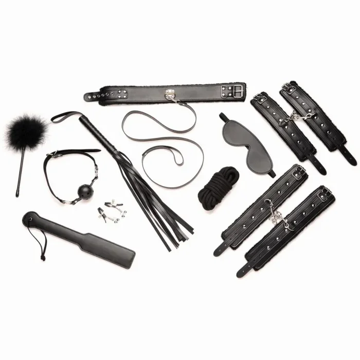 10-teiliges BDSM-Kit Hook Up, Schwarz