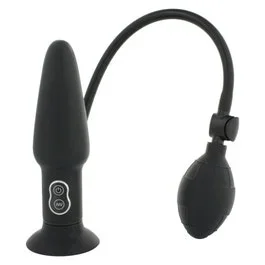 17 x 4,5 cm Inflatable Vibrating Butt Plug black | AKTION