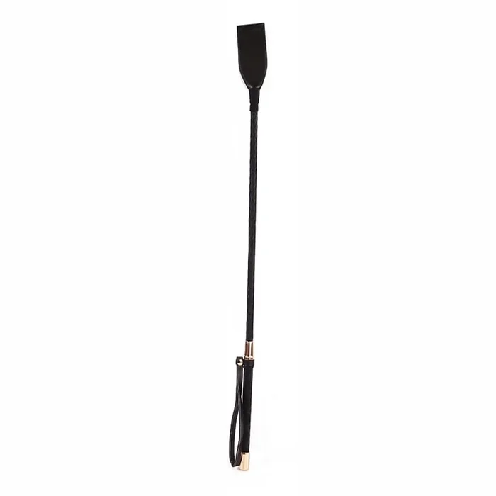 18″ PU Golden Tip Riding Crop Black