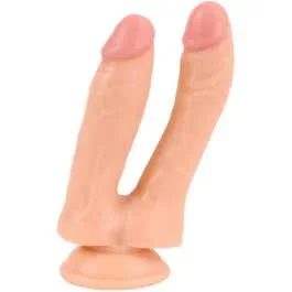 18 x 3,3 – 3,6 cm COXXX Clemens Doppeldecker Dildo mit starkem Saugfuß flesh