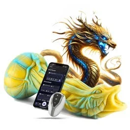 21 x 5,5 cm – Dragon Wolf – Vibrationsdildo mit App-Steuerung – yellow