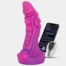 21 x 6,3 cm – Cock Zomai – M – Dildo mit Vibration & App-Steuerung – pink/purple