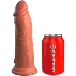 22 x 5,4 cm King Cock Elite – 8″ Vibrating Dual Density Silicone Cock – Tan