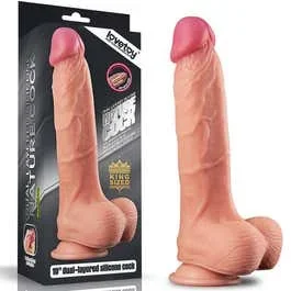 26,5 x 5,0 cm Lovetoy 10″ King Size Dual Layered Silicone Natural Cock flesh