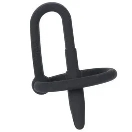 26mm – Glans Ring with Penis Plug – 3,7 x 0,9 cm – black