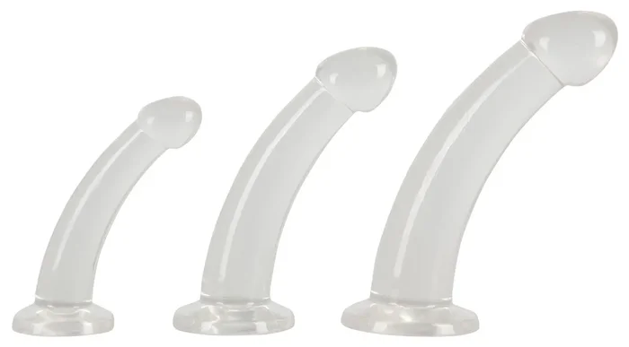 3-teiliges Dildo-Set „Anal Training“, verschiedene Größen und Gewichte, starker Saugfuß Crystal