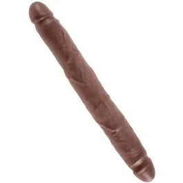 30 x 3,5 cm Dildo King Cock Slim Double brown | AKTION