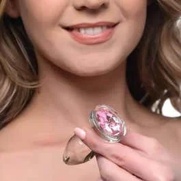7,1 x 2,5 cm Booty Sparks – Pink Gem Glass Small Anal Plug pink