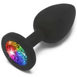 7 x 2,5 cm HoleMax Silicon Plug – Jewel – Rainbow – small black