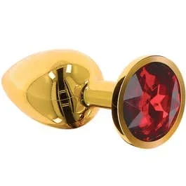 8,3 x 1,5 – 3,4 cm Taboom Butt Plug with Diamond Jewel Medium gold red
