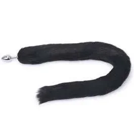 8 x 3,4 cm Fox Tail Plug black – mit 75 cm Schwanz