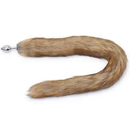 8 x 3,4 cm Fox Tail Plug brown – mit 75 cm Schwanz