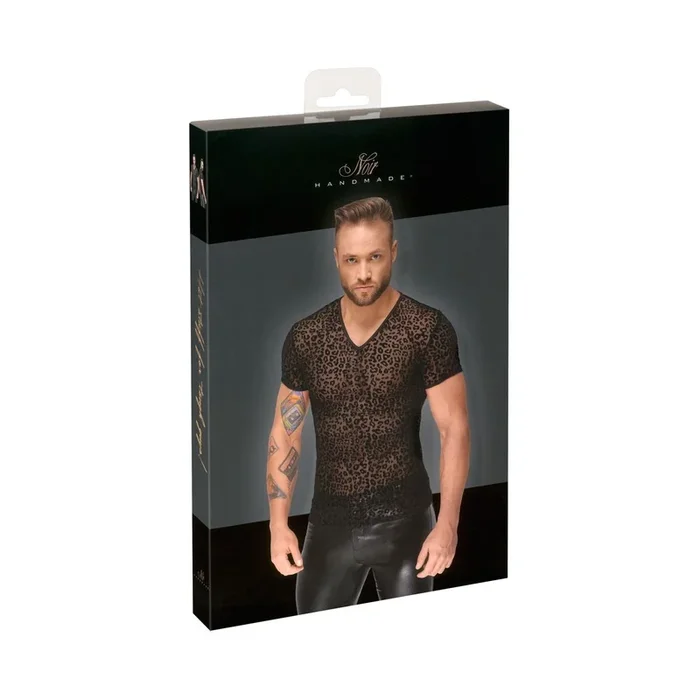 „Noir“ Herren Shirt Leo-Look – Größe – L