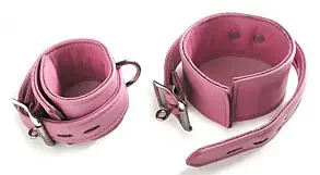 Abschließbare Pinke Leder Fußfesseln