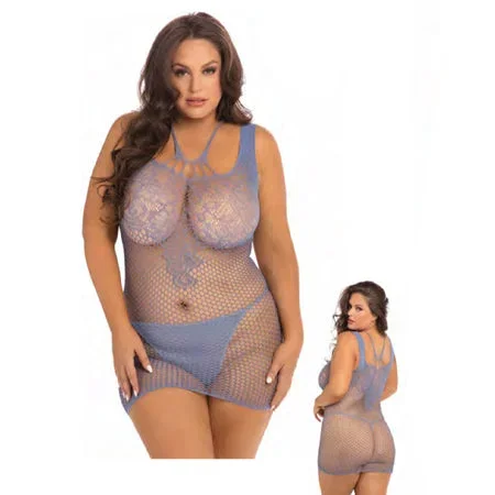 Absolutist Lace and Net Dress – Blue – Queen Size