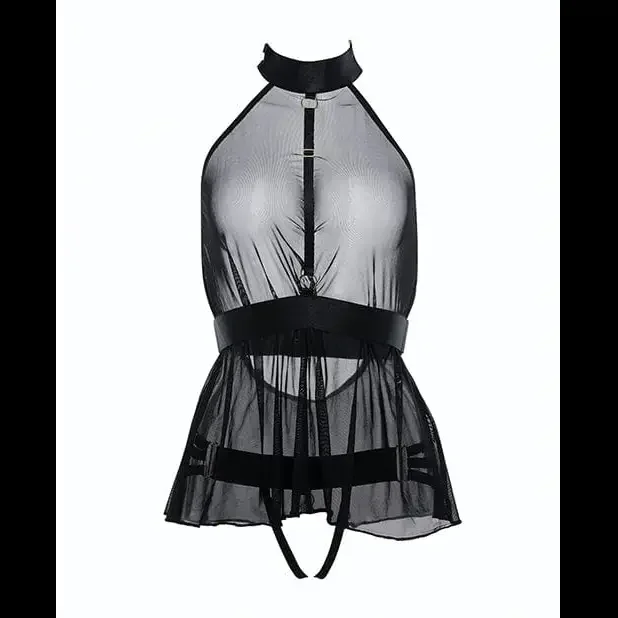 Adore ‚Be My Baby‘ Sheer Mesh Harness Babydoll & Open Panty
