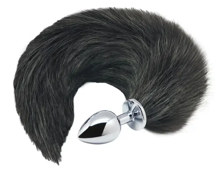 Alive Black White Fox Tail M