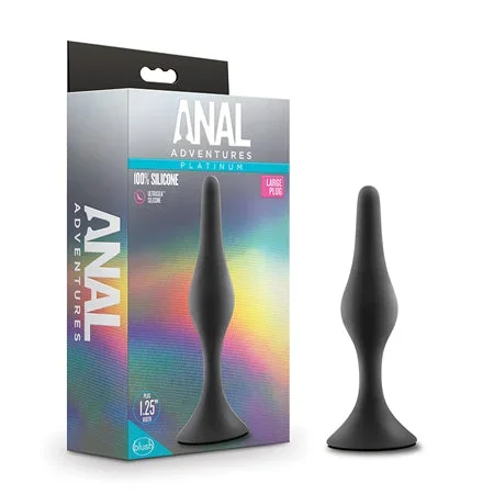 Anal Adventures Platinum – Silicone Beginner Plug – Large – Black