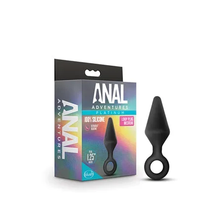 Anal Adventures Platinum – Silicone Loop Plug – Medium – Black