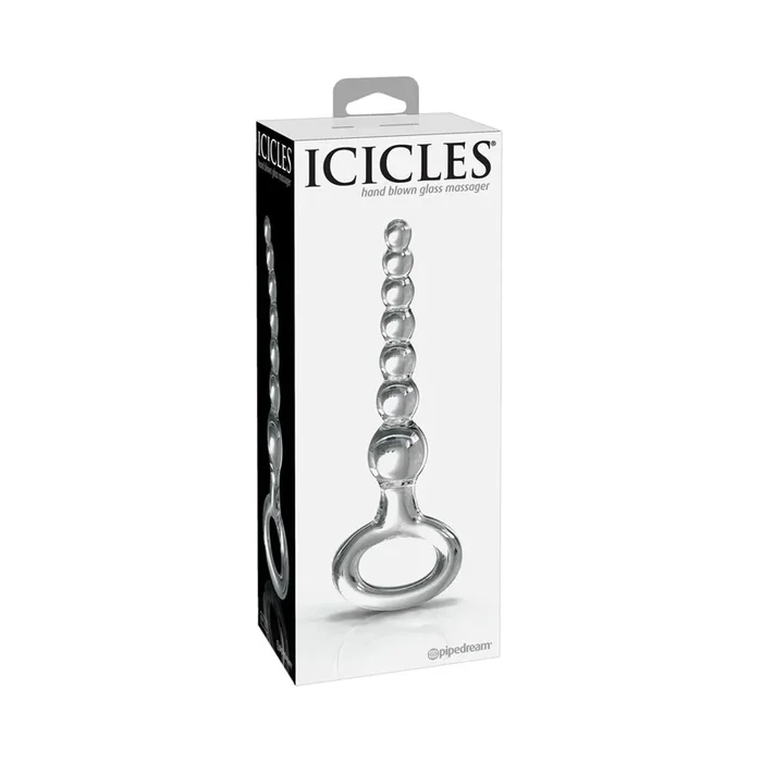 Anal-Kugelkette aus Glas »Icicles – No. 67« – Mit Rückholring – Transparent