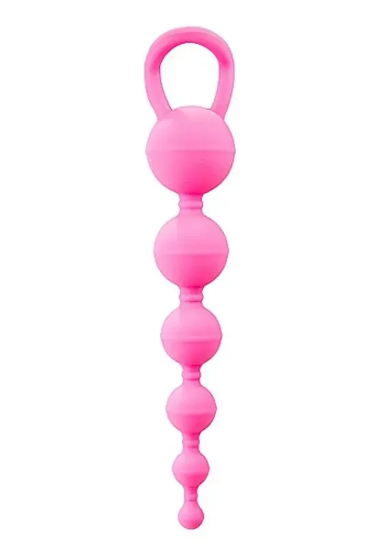 Analkette mit sechs Kugeln in Pink