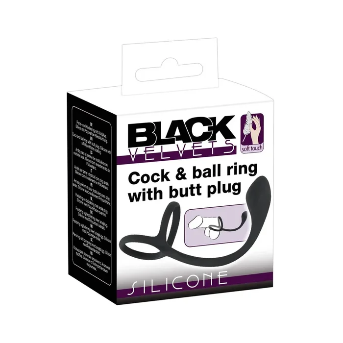Analplug »Black Velvets« mit Penisring und P-Punkt-Stimulator – Schwarz