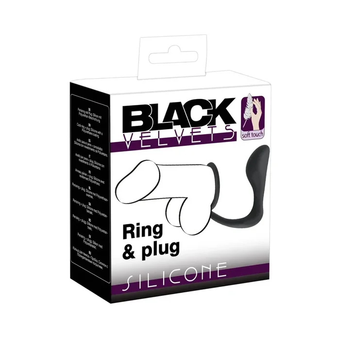Analplug »Black Velvets Ring & Plug« mit Penisring – Schwarz