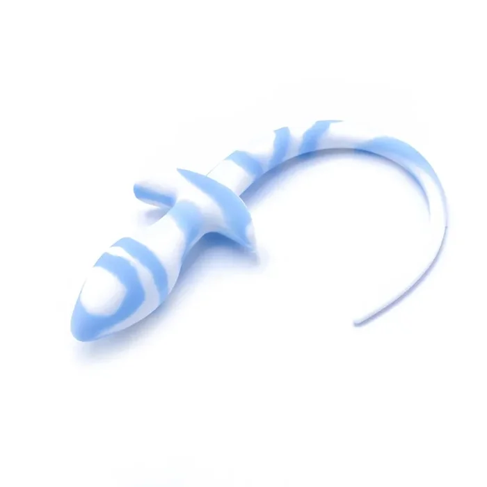 Analplug ‘Dog Tail‘ weiß/blau