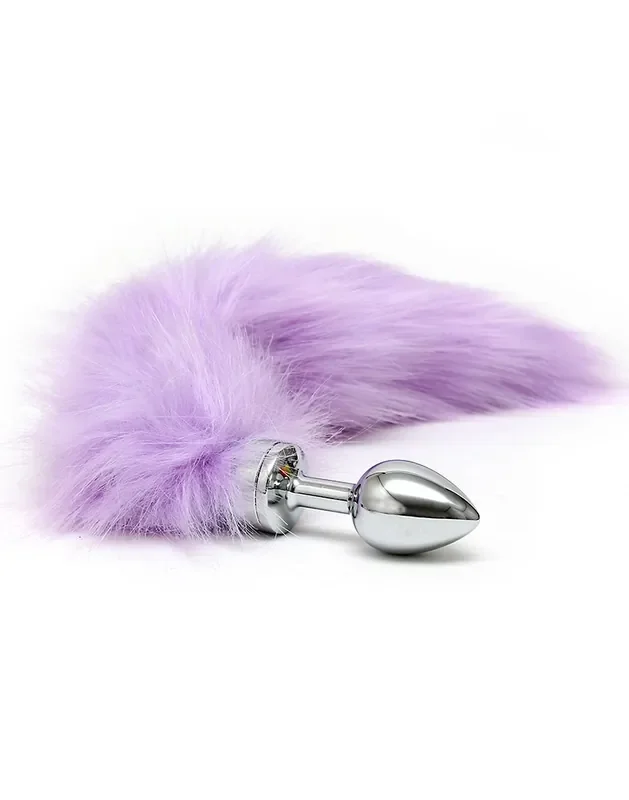 Analplug mit lila Foxtail