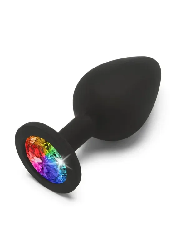 Analplug mit Regenbogen-Juwel – Medium