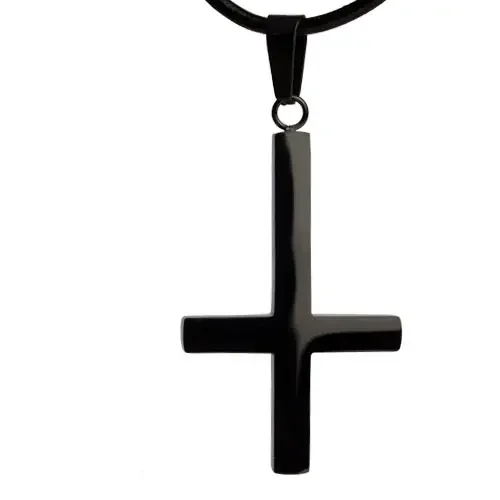 Anhänger ‘Black Cross‘ aus Edelstahl schwarz