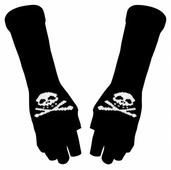 Armstulpen Handschuhe mit Totenkopf