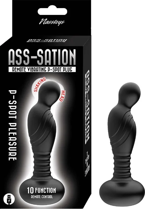 ASS-SATION Remote Vibrating P-Spot Plug – Black
