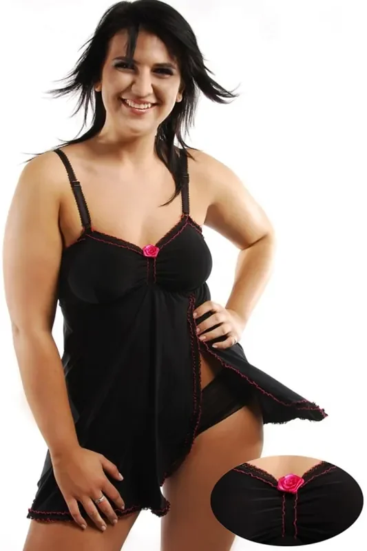 Babydoll aus weichem schwarzen Stoff