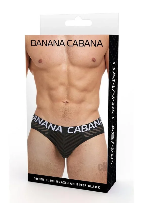 Banana Cabana Sheer Bikini L/xl Black