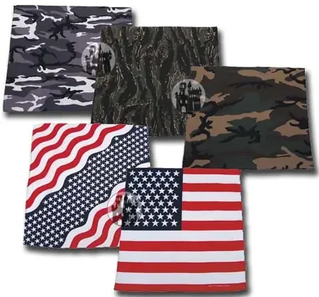 Bandana – 55x55cm – Tarnfarben und USA-Fahne (Ausführung III)