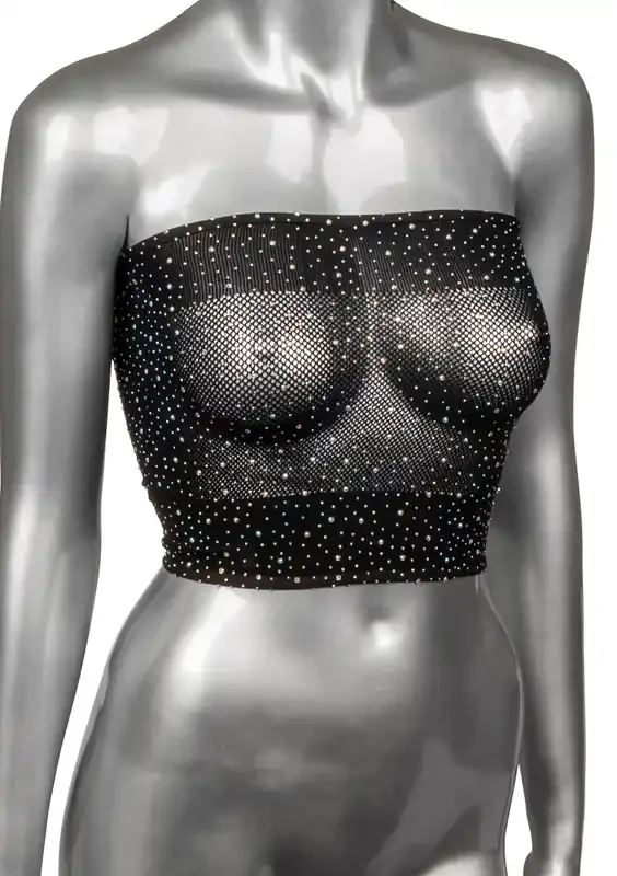 Bandeau-Top mit Strass