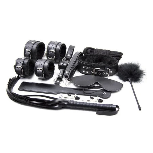 BDSM Adult Games Bondage BLACK Set of 10 Accessories
