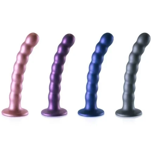 Beaded G-Spot Dildo »Metallic« 16,5 cm aus Silikon