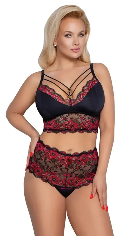 BH- und Slip-Set – Schwarz & Rot