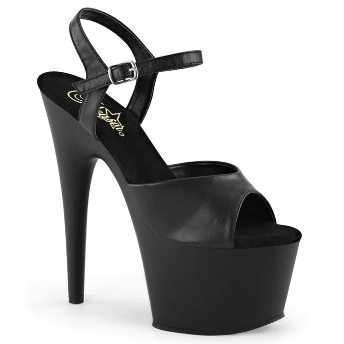 Black Matte Leather Heels