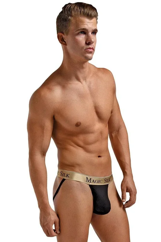 Black Rib Knit Jock Strap in L/XL