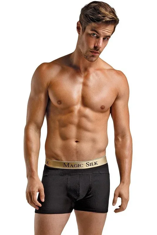 Black Rib Knit Panel Boxers in L