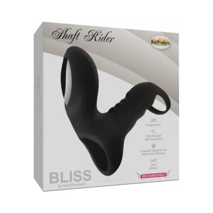 Bliss Shaft Rider Vibrating Cock Ring Sleeve – Black