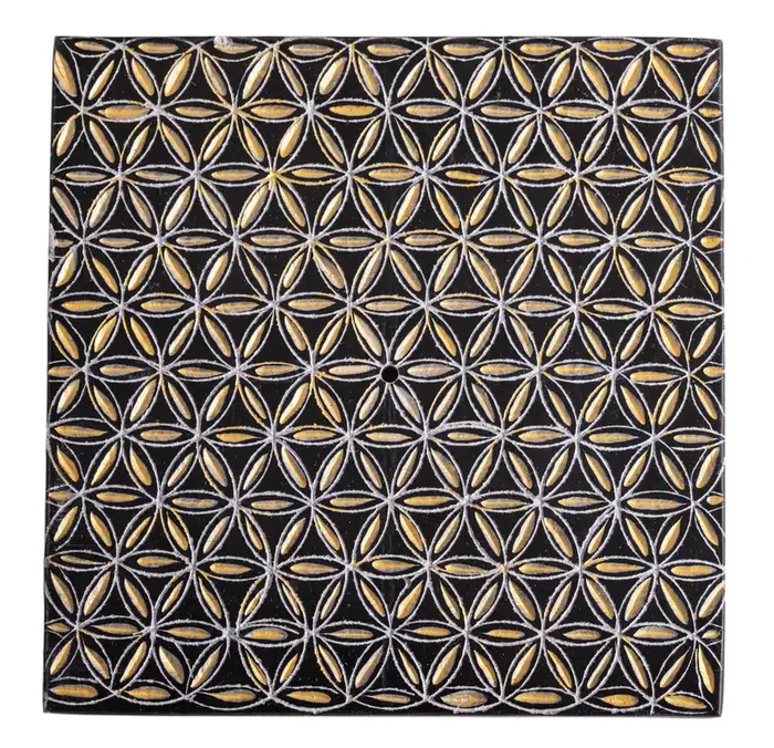 Blume des Lebens – quadratischer Räucherstäbchenhalter