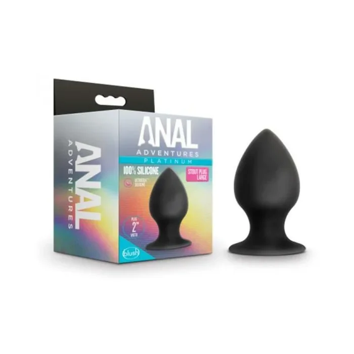 Blush Anal Adventures Platinum Silicone Anal Stout Plug – Large Black