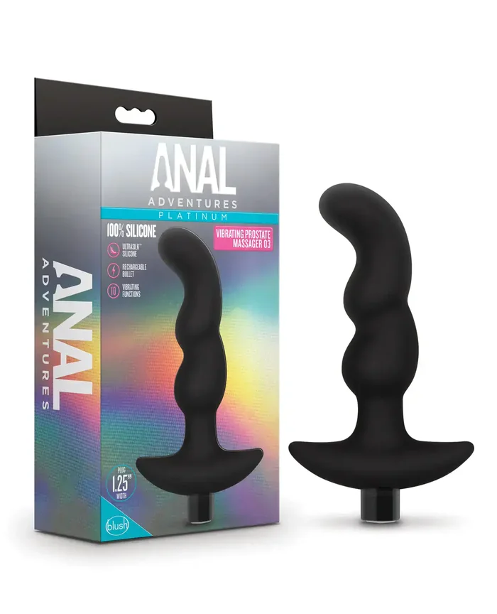 Blush Anal Adventures Platinum Silicone Vibrating Prostate Massager 03 – Black