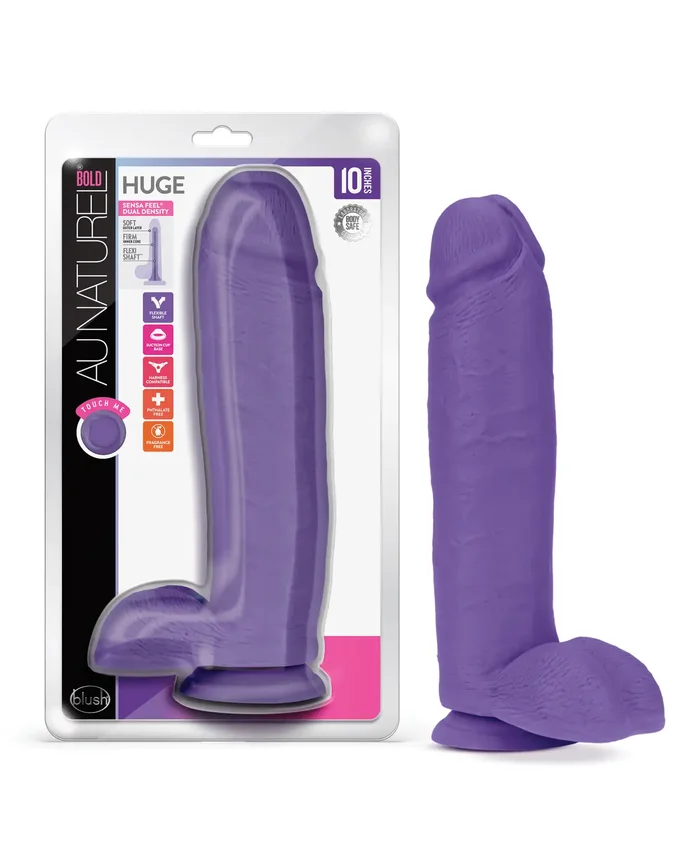 Blush Au Naturel Bold Huge 10.5″ Dildo – Purple
