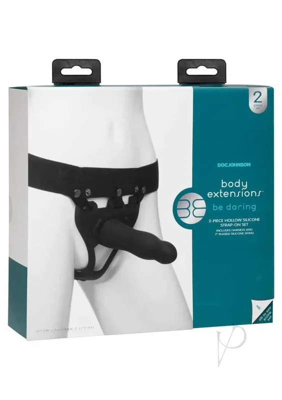 Body Extensions Be Daring 2 Piece Strap On Set – Black
