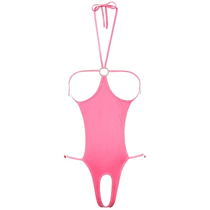 Body mit offenen Cups in Pink